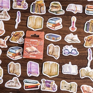 46 piezas, pegatinas para planificador, pegatinas para libros, copos de pegatinas, pegatinas para planificador, papelería kawaii, útiles escolares, pegatinas lindas