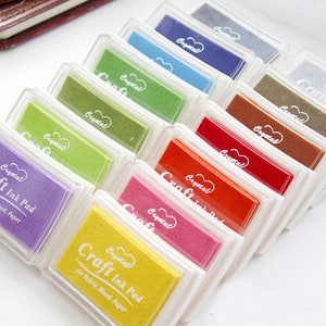 Ink Pad, Colorful Inkpad, Fabric Ink Pad, Stamp Ink Pad, Rainbow Ink pad, Green, blue, red, coffee, yellow, gold, silver, Nature themes