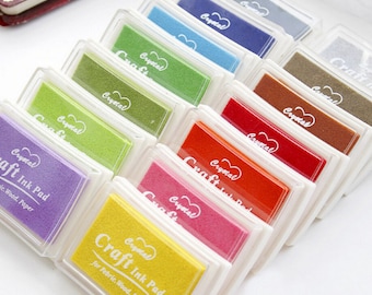 Ink Pad, Colorful Inkpad, Fabric Ink Pad, Stamp Ink Pad, Rainbow Ink pad, Green, blue, red, coffee, yellow, gold, silver, Nature themes