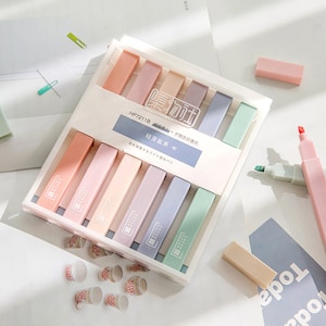 6 pezzi, penna evidenziatore, cancelleria kawaii, forniture per il ritorno a scuola, pennarello, penne carine, penne kawaii, penna per pianificatore, penne per cancelleria