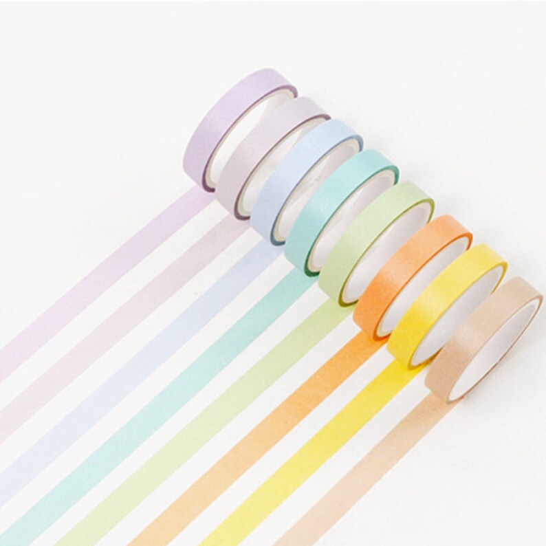Set of 12 Rainbow washi tape colorful Washi tape pink Etsy