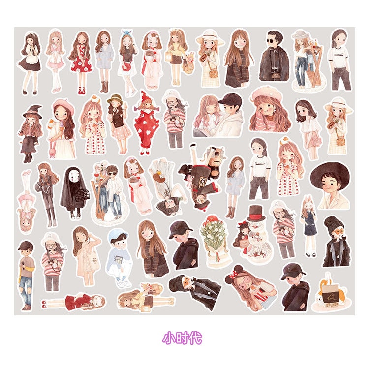 100pcs, Girl Stickers, Cute Girl Sticker, Sticker Flakes, Planner ...