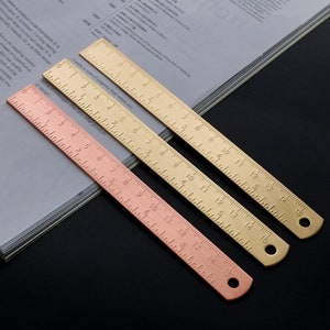 Régua de latão, régua de metal, régua de 15 cm, régua de desenho, régua fofa, papelaria kawaii, régua de estudante, material escolar para a volta às aulas, material escolar