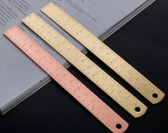 Brass ruler, metal ruler, 15cm Ruler, Drawing Ruler, cute ruler, kawaii stationery, student ruler, Back to School supplies, school supplies