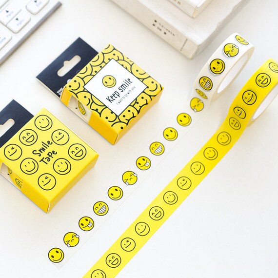 Expression Washi Tape Emoji Washi Tape Smile Tape Face Etsy