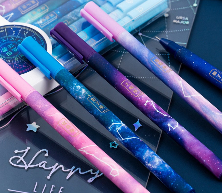 Creative Cute Pens Galaxy Pens Colorful Gel Ink Pen color pen 10 sets  (Starsky)