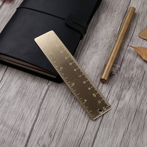 Messing liniaal, metalen liniaal, terug naar schoolbenodigdheden, schoolbenodigdheden, bureauaccessoires, 12 cm, schattige liniaal, esthetische liniaal, kawaii, middelbare school