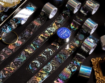 30 mm x 3 m, beau ruban adhésif, lune, papillons, neige, oiseaux, ruban PET, ruban de la semaine, ruban de masquage, thèmes nature