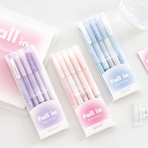 Juego de 5 bolígrafos de gel, bolígrafos de agenda, regreso a clases, útiles escolares, papelería kawaii, bolígrafos bonitos, bolígrafo para letreros, bolígrafo de tinta de gel, bolígrafos estéticos.