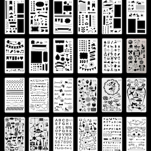 Bullet Journal Stencil Plastic Planner Stencils  Journal/Notebook/Diary/Scrapbook DIY Drawing Template Stencil 4 X 7  Inch,From Gunsamg, $7.92