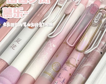 6pcs, Sakura Pens, Pink Pens, 0.5mm, Gel Pen, Cartoon Pen, Kawaii  Stationary, Cute Pens, Sign Pen, Gel Ink Pen, Planner Pen, Black Gel Pens 