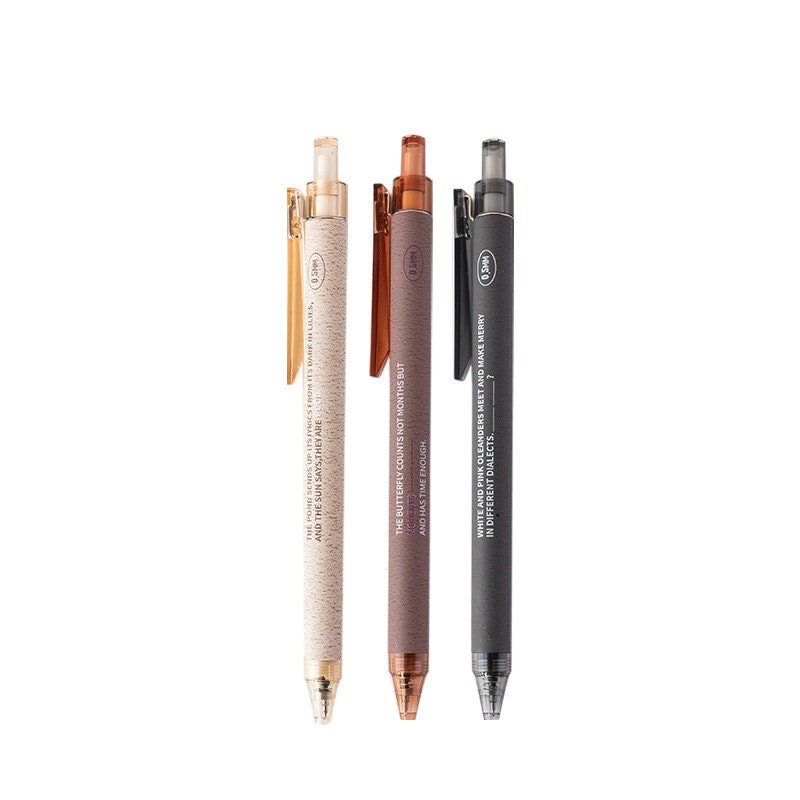 3pcs/set 0.5mm Retractable Gel Pen Stationary Replaceable 