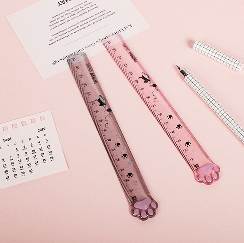 Cat Paw Ruler, Animal Ruler, Cute Ruler, Kawaii Stationery, Plastic ...