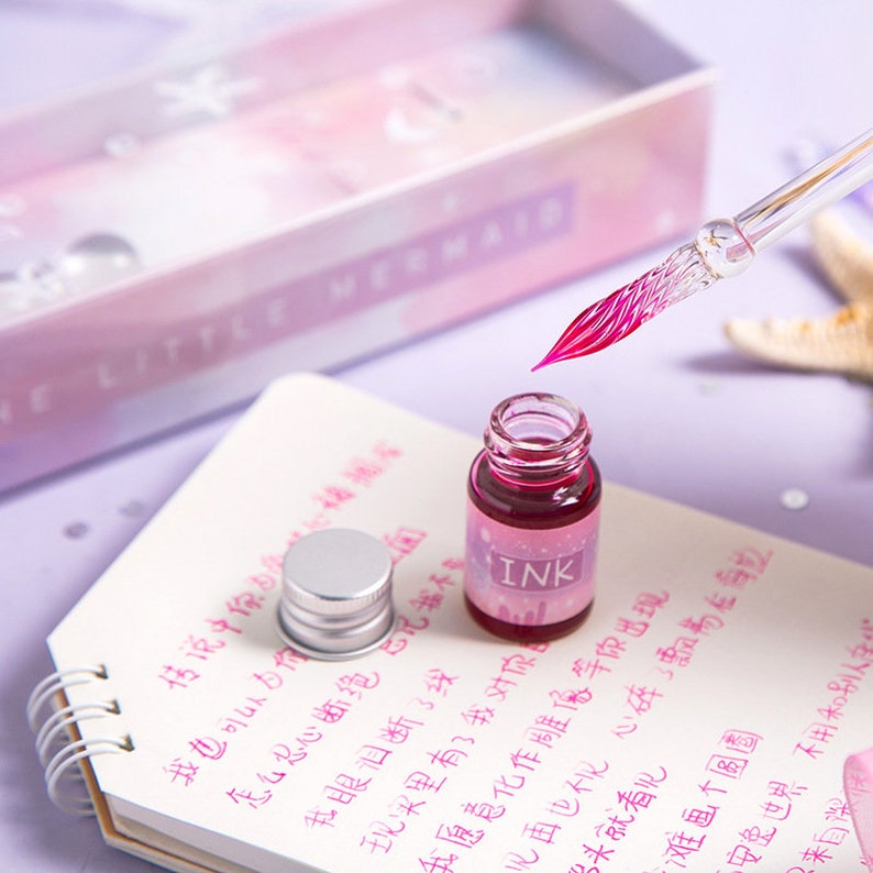 Mermaid Glass Calligraphy Pen Set Glass Pen Gift Box Set With Etsy