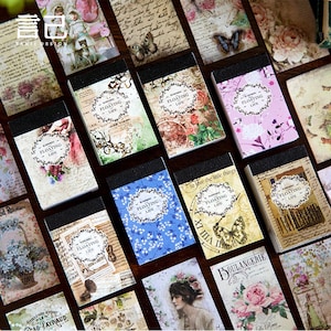 100 piezas, papel de diario basura, páginas vintage, kit, flor, planta, mariposa, niña, papel de álbum de recortes, páginas de diario, efímeras de diario