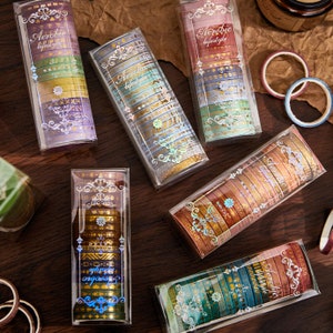 20 rolek, cienka taśma Washi, cienka, 5 mm x 2 m, taśma Washi z motywem krajobrazowym, taśma maskująca, pastelowa, taśma do pakowania prezentów, motywy przyrodnicze