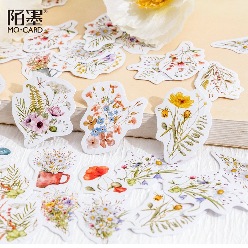 36 Sheets Flower Stickers Scrapbook Stickers Decoration Sticker Planner  Stickers Assorted Plant Stickers Clear PET for Scrapbooking Journaling  Diary Album DIY Arts and Crafts (Bloom) – BigaMart