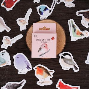 46 Stück, Vögel Aufkleber, Tieraufkleber, Aufkleberflocken, Planeraufkleber, kawaii stationär, Scrapbook, Journal, niedlicher Aufkleber, Aufkleberset
