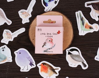 46pcs, Birds Stickers, Animal Stickers, sticker flakes, Planner Sticker, kawaii stationary, Scrapbook, journal, cute sticker, Sticker set