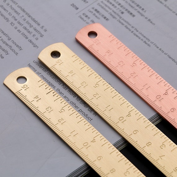 Brass Ruler, Metal Ruler, 15cm Ruler, Drawing Ruler, Cute Ruler