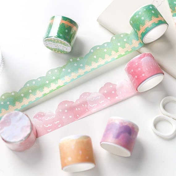 Cloud Washi Tape, Tree Washi Tape, Cute Washi Tape, Plant Washi Tape,  Masking Tape, Pastel Washi Tape, Gift Wrap Tape, Nature Themes 