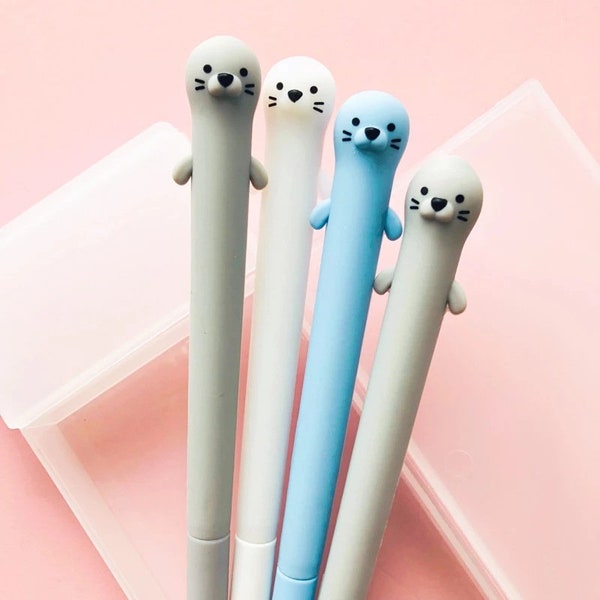 1piece, Otter gel pens, Cute Otter Gel Pen, Cartoon pen, Kawaii Stationary, Cute Pens, sign pen, gel ink pen, Planner Pen, Black Gel, Kawaii