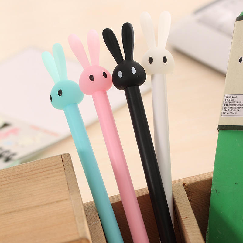 Rabbit Pens Bunny Pen Set of 4 Cute Rabbit Gel Pen Cartoon Etsy