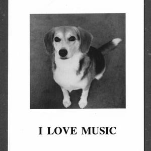 Cartões de notas musicais I Love com Binky Beagle