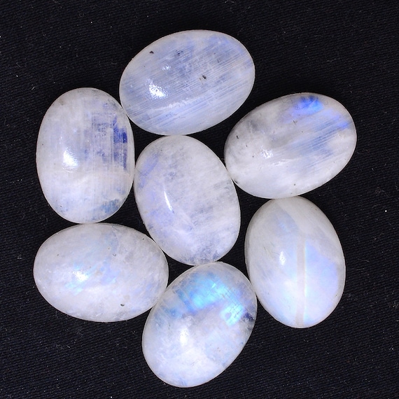 Natural Moonstone Blue Light Gemstone Clear Round Beads Women