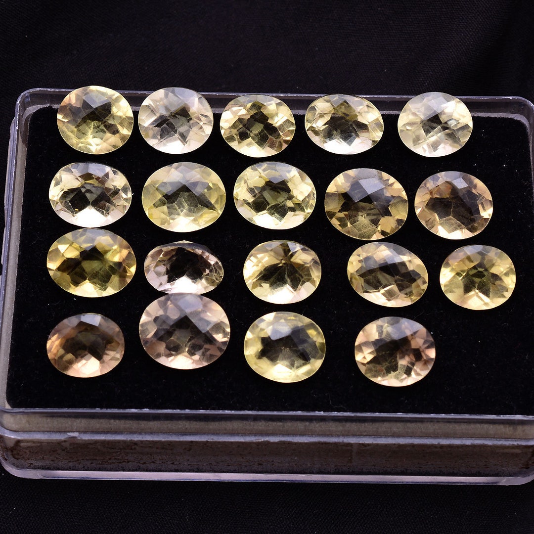 19 Pcs Natural Lemon Bio Quartz 11.19mm-12.70mm Untreated