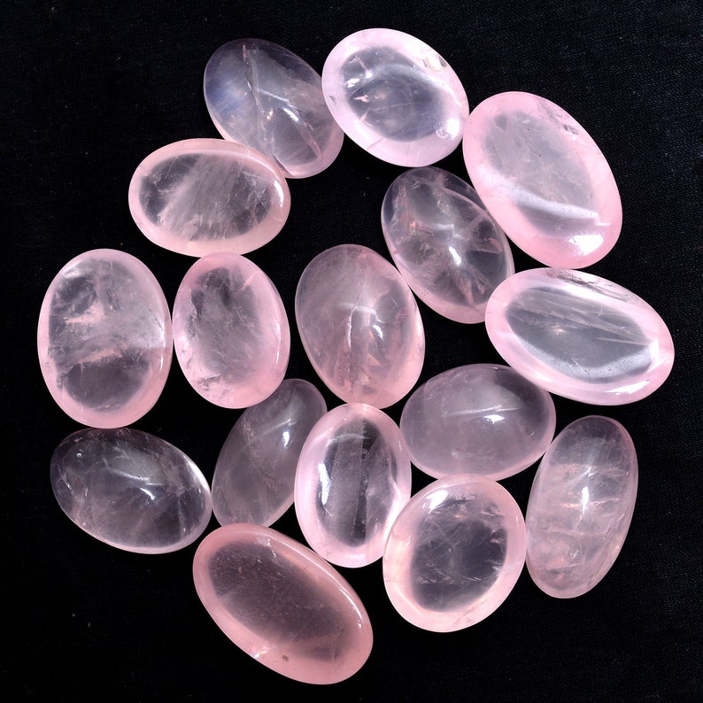 24mm-31mm 16 Pieces Rose Quartz Top Quality 100/% Natural Untreated Rose Quartz Oval Cabochon Loose Gemstones ~ 651 Carats