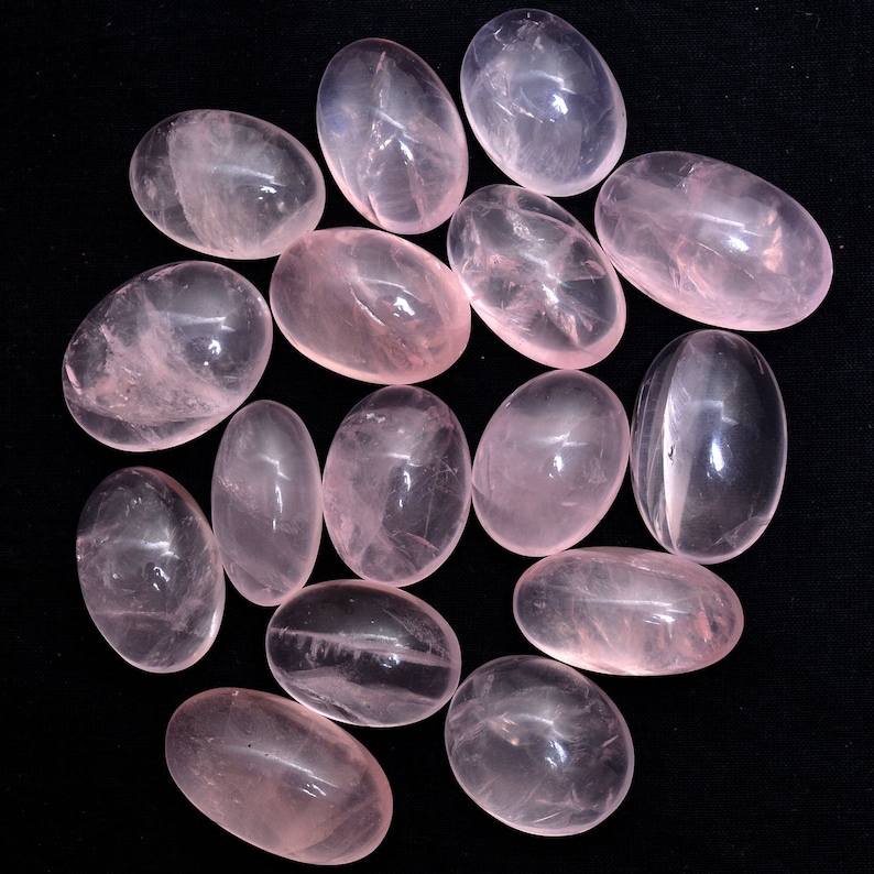 24mm-31mm 16 Pieces Rose Quartz Top Quality 100/% Natural Untreated Rose Quartz Oval Cabochon Loose Gemstones ~ 651 Carats
