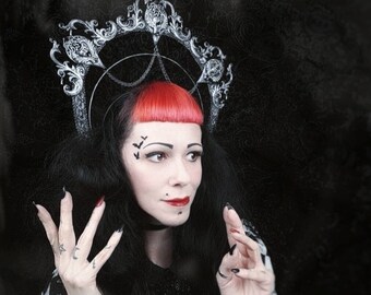Halo Gargoyle, halo headband, Gothic headpiece, gothic headdress, holy crown, goth crown, Gothic Crown / Made to order