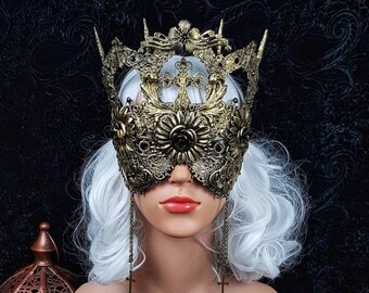 II. Cathedral blind mask, fantasy, sacred, holy mask, angel, cosplay, larp, carnival of Venice / Made to order