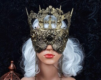 II. Cathedral blind mask, fantasy, sacral, holy mask, angel, cosplay, larp, Venice Carnival / made to order