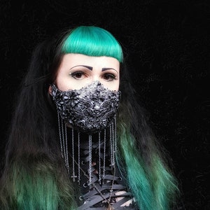 Mouth Mask "Jeanne d'Arc", Jaw mask lower jaw mask, gothic headpiece, medusa costume, blind mask, goth crown / MADE TO ORDER