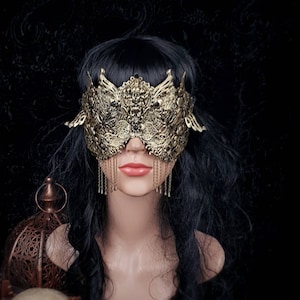 Art nouveau, blind mask, goth crown, gothic crown, gothic headpiece, medusa costume, fantasy mask, cosplay, viking / Made to order