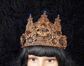 Ready for immediate delivery / single piece crown "Empire" fantasy costume, king, witch, medieval, headdress, tiara