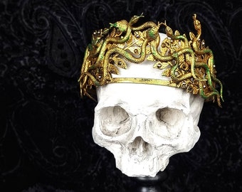 custom order / Medusa crown, cobra, Cleopatra, snake headdress, fantasy costume, cosplay, larp, witch, pagan, halloween