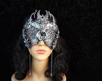 Blind mask "bat" vampire, gothic, headdress, crown, witch, fantasy, larp, cosplay, medusa, costume mask/made to order