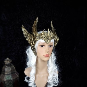 Valkyrie crown, wing face frame, headdress, Vikings, shieldmaiden, pagan, cosplay, larp, fantasy, angel / Made to order