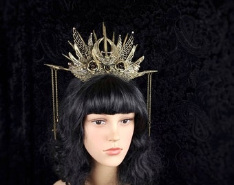 Crown "Angel Sword Warrior" cosplay, larp, fantasy costume, headdress, gothic, vampire, sacral, halo, witch / made to order