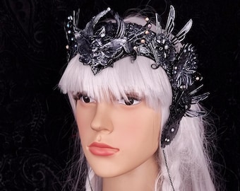 Ready for shipping / Face frame, headdress "Lady Butterfly" cosplay, crown, larp, fairy, fantasy, Gothic, elves, butterfly, vampire