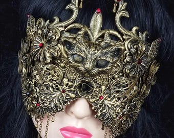 blind mask, cat mask, cosplay costume, vampire, fantasy, gothic, crown, voodoo