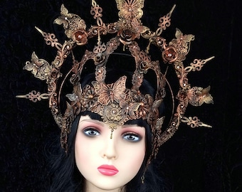 Made to order / Halo & Face frame "Fairytale" butterfly, cosplay, gothic, cathedral, headdress, fantasy costume, vampire