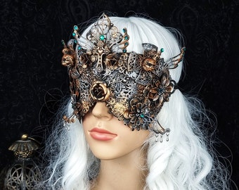 Made to order / blind mask Freya, fantasy, pagan, cosplay, larp, sacral, angel costume, blind optics, gothic, crown