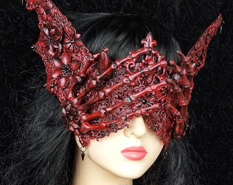 READY TO SHIP | Bat Wing Blind Mask "Vespera Noctis" Gothic Masquerade Mask | Vampire Costume | Fantasy Mask | Cosplay Mask | Dark Couture