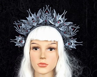 Ready for shipping / Headband "Vampire" cosplay, gothic crown, larp, headdress, religious, fantasy costume, blind mask, vampire