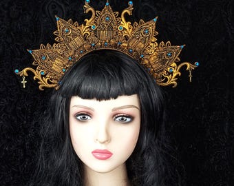 Cathedral headpiece "St.Abby", cosplay crown, fantasy costume, gothic, religious