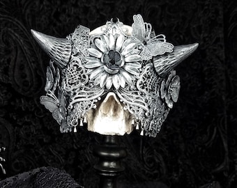 Made to order / halo blind mask "Twillight" blind optics, demon blind mask, devil, vampire, medusa, goth crown, cosplay